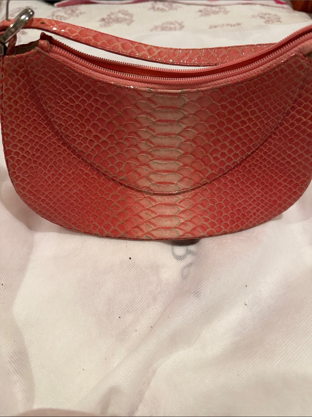 Stuart Weitzman Coral Faux-Snake Handbag